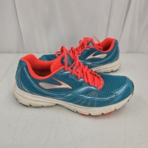 Brooks Launch Blue Coral Teal White Running Shoes‎ 1200601B940 Women's Size 11.